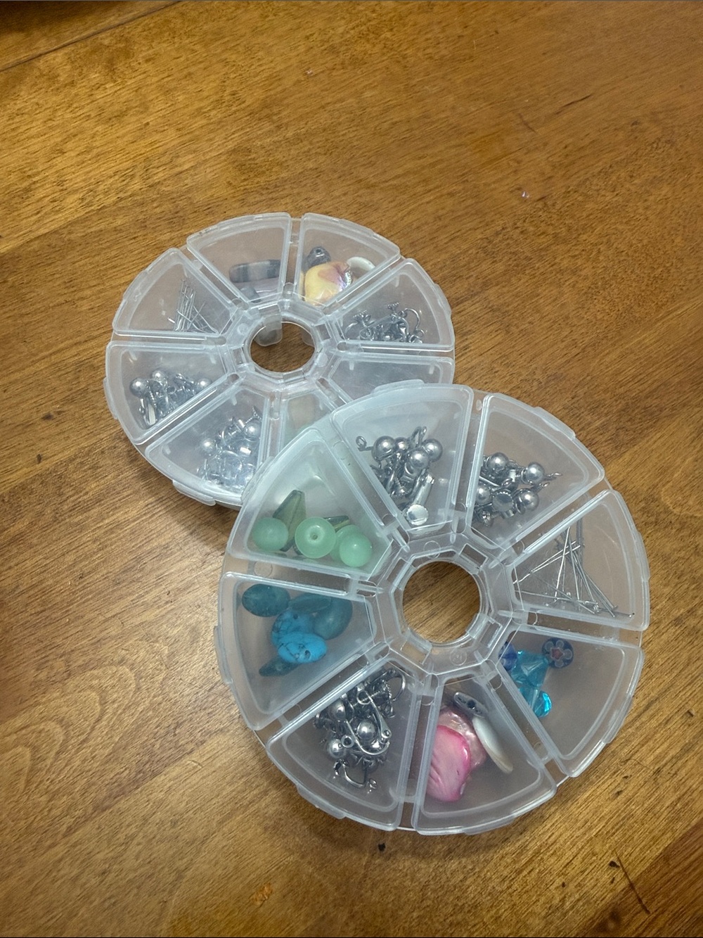 2 Round Jewelry Organizers with Mystery Jewelry